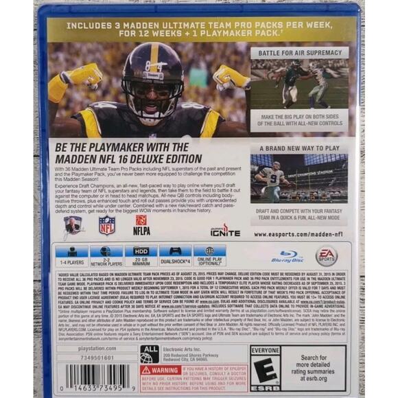 Sony PlayStation 4, 2015 Madden 16 Deluxe Edition Brand New Factory Sealed - Picture 2 of 3